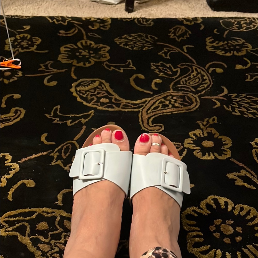 Women's White Slide Sandals